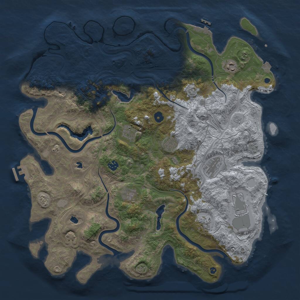 Rust Map: Procedural Map, Size: 4500, Seed: 818766101, 15 Monuments