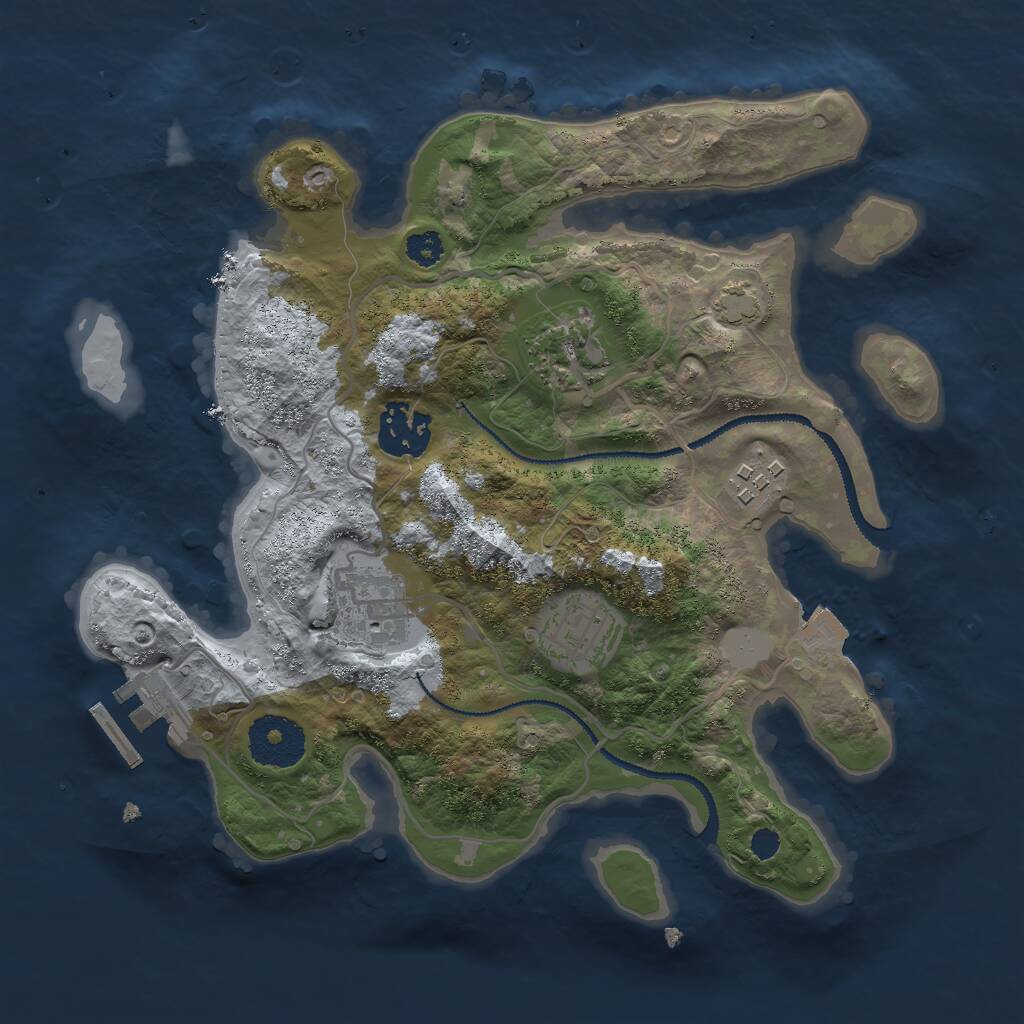 Rust Map: Procedural Map, Size: 2800, Seed: 491977458, 8 Monuments