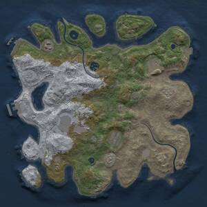 Thumbnail Rust Map: Procedural Map, Size: 3500, Seed: 480173212, 12 Monuments