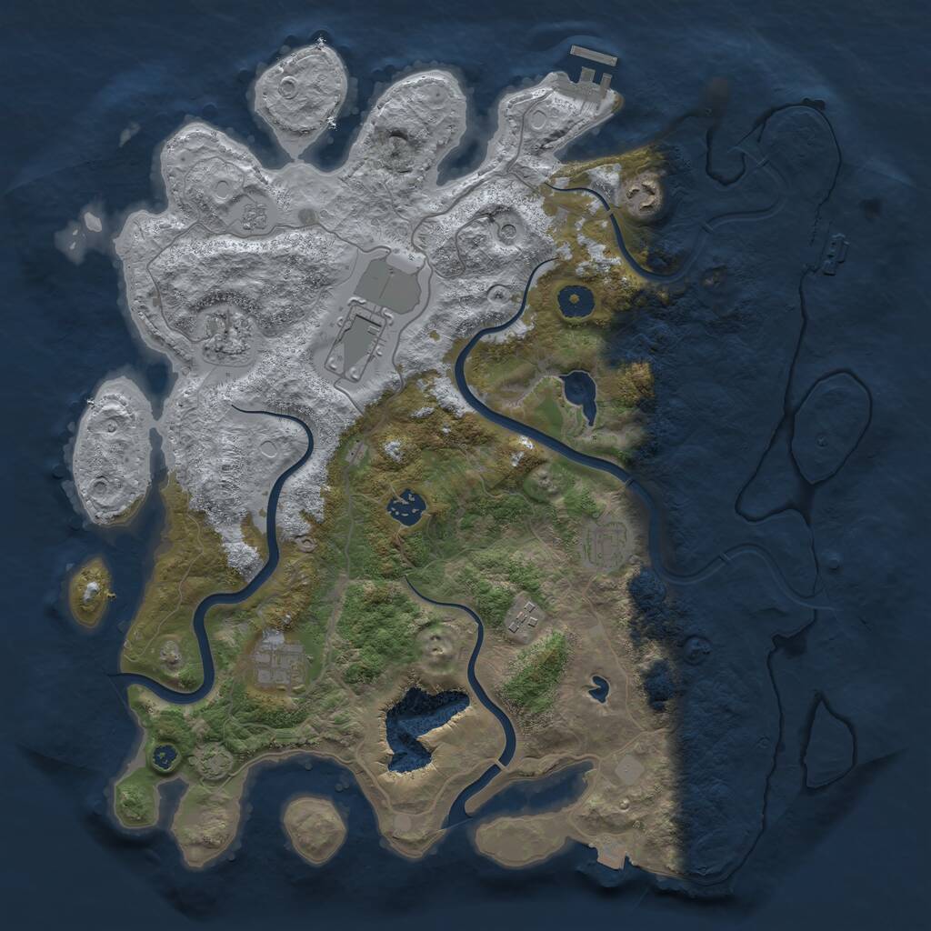 Rust Map: Procedural Map, Size: 4000, Seed: 1931969177, 13 Monuments