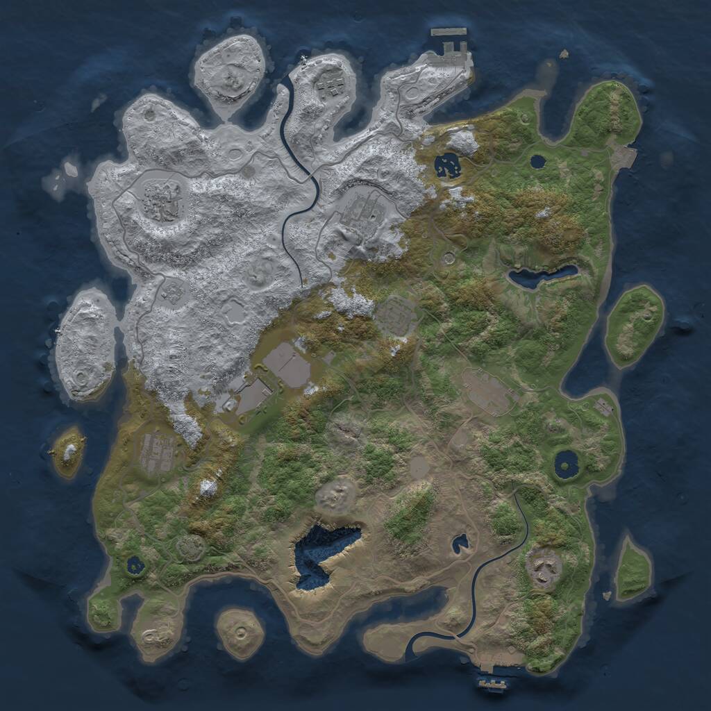 Rust Map: Procedural Map, Size: 4000, Seed: 1931969177, 15 Monuments