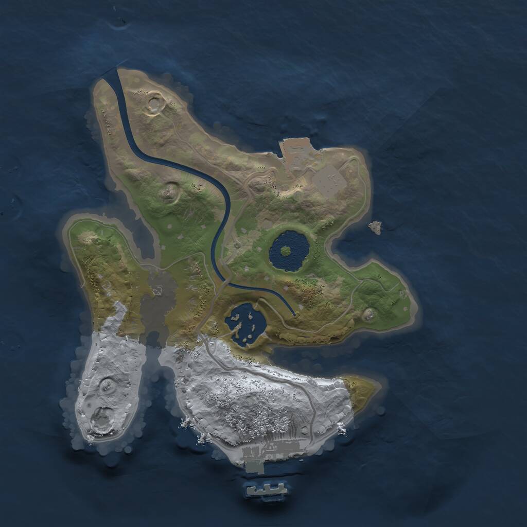 Rust Map: Procedural Map, Size: 2000, Seed: 127495318, 3 Monuments