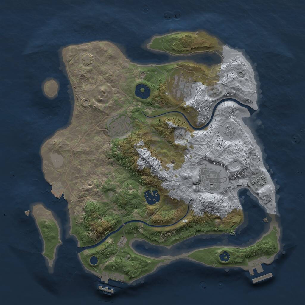 Rust Map: Procedural Map, Size: 3000, Seed: 7104962, 11 Monuments