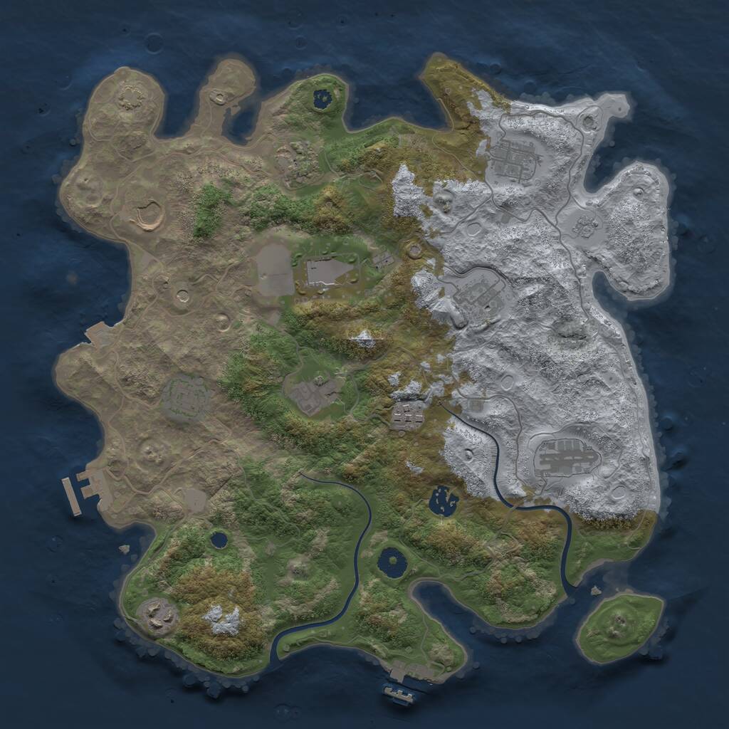 Rust Map: Procedural Map, Size: 3750, Seed: 1525155255, 17 Monuments