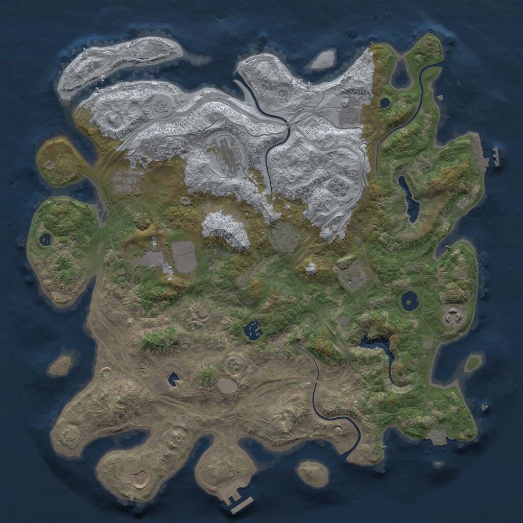 Rust Map: Procedural Map, Size: 4250, Seed: 146482877, 17 Monuments