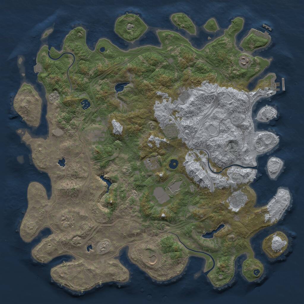 Rust Map: Procedural Map, Size: 4800, Seed: 131015474, 17 Monuments