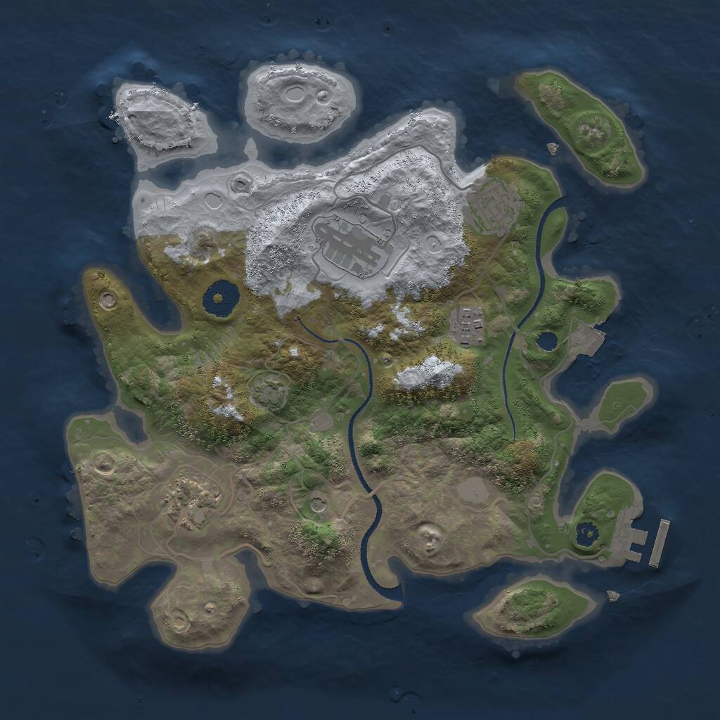 Rust Map: Procedural Map, Size: 3000, Seed: 95201, 8 Monuments