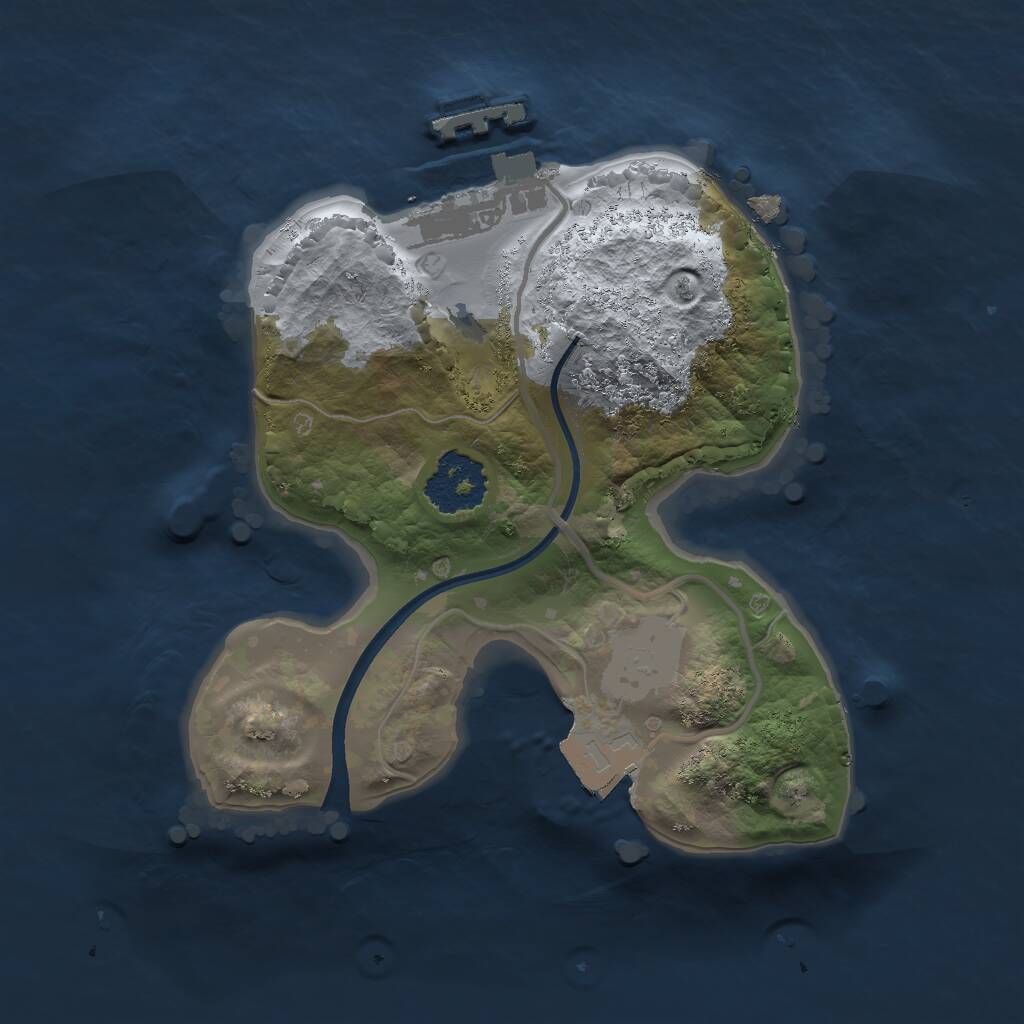 Rust Map: Procedural Map, Size: 1700, Seed: 1243177980, 2 Monuments