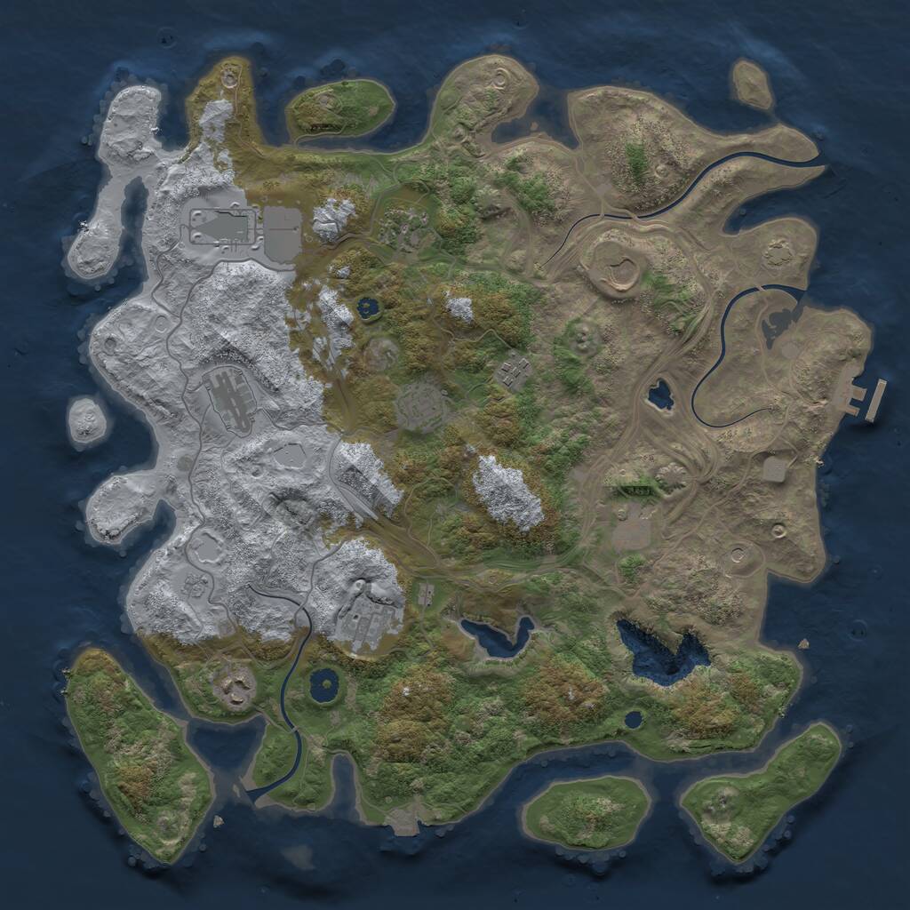 Rust Map: Procedural Map, Size: 4250, Seed: 1411523378, 14 Monuments