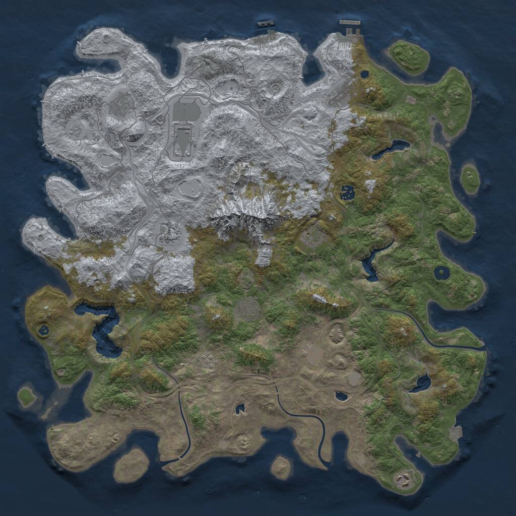 Rust Map: Procedural Map, Size: 5000, Seed: 1584251111, 16 Monuments