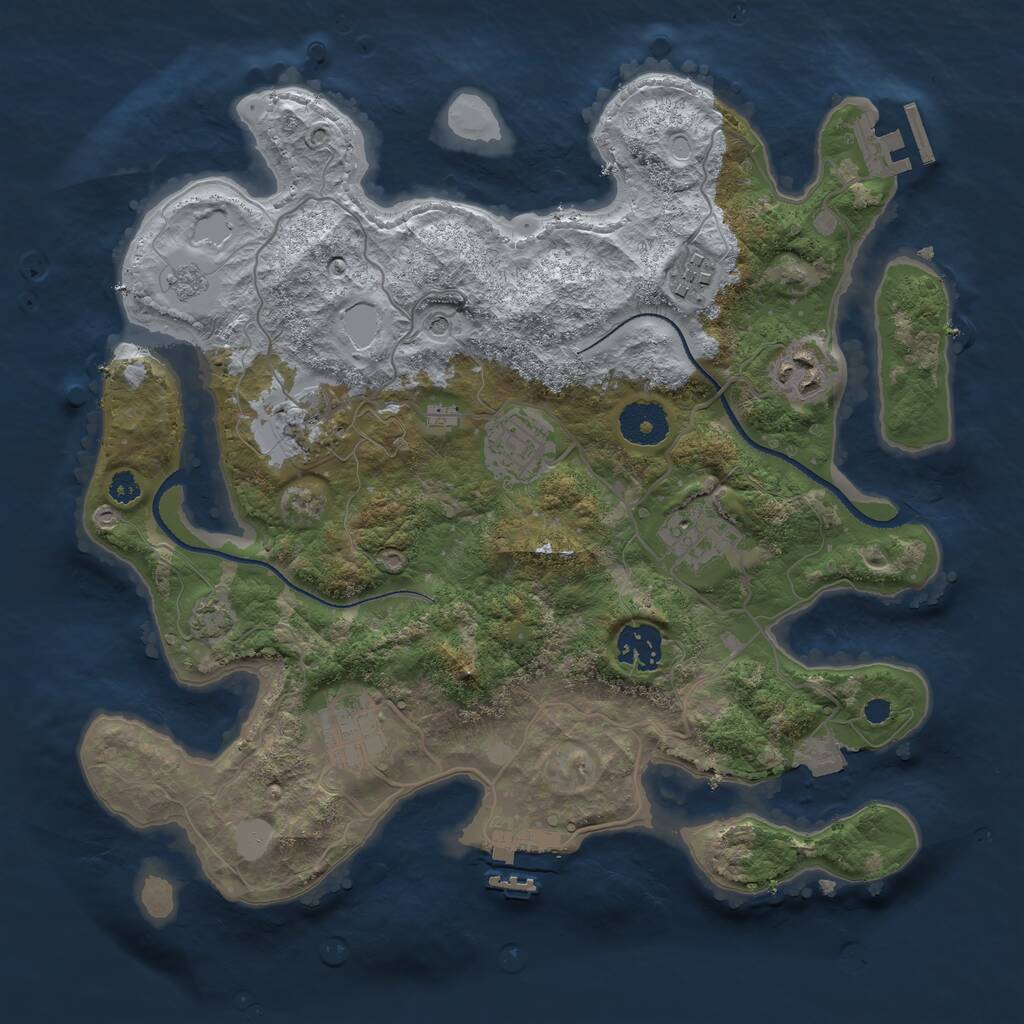 Rust Map: Procedural Map, Size: 3300, Seed: 620182937, 13 Monuments