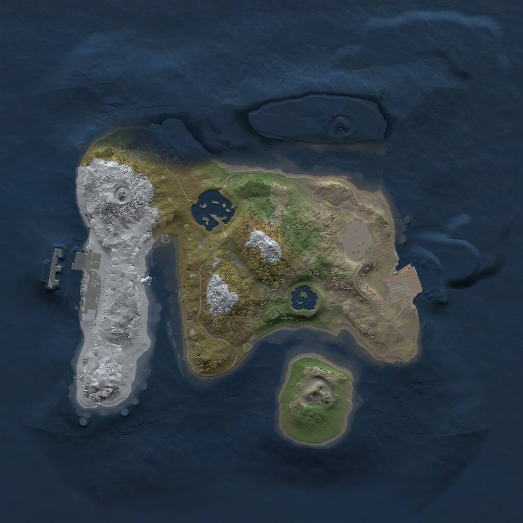 Rust Map: Procedural Map, Size: 2000, Seed: 12891729, 3 Monuments