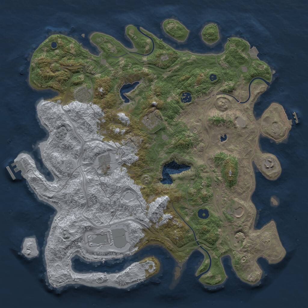 Rust Map: Procedural Map, Size: 4250, Seed: 45457233, 14 Monuments