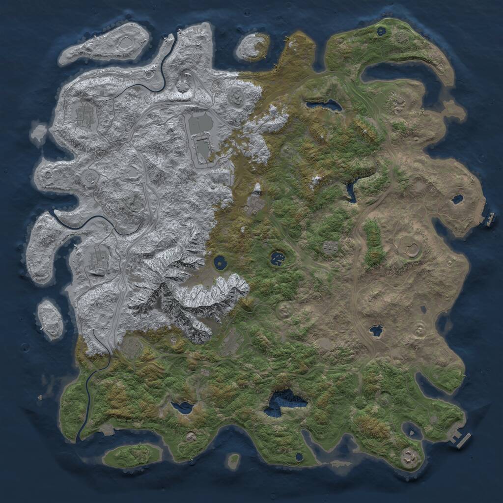 Rust Map: Procedural Map, Size: 5500, Seed: 2551024, 17 Monuments