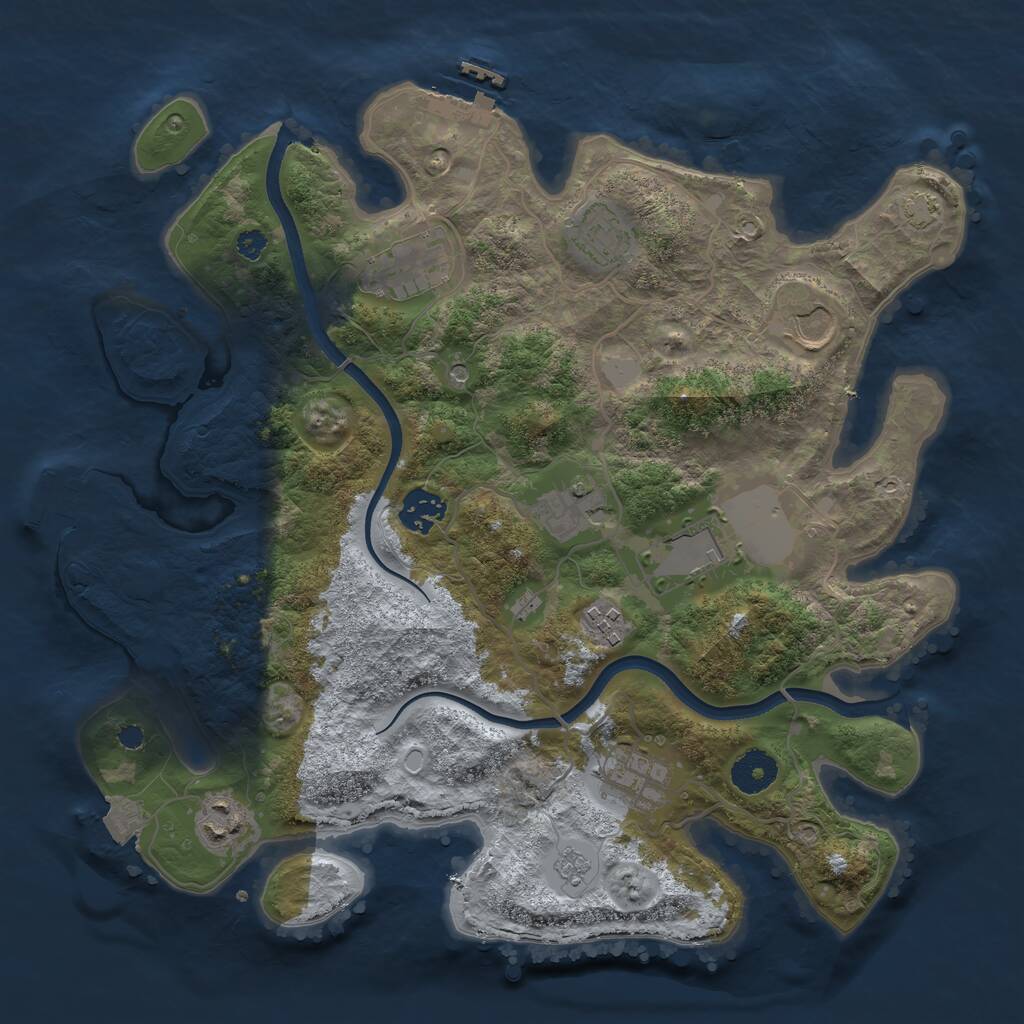 Rust Map: Procedural Map, Size: 3500, Seed: 569604842, 15 Monuments