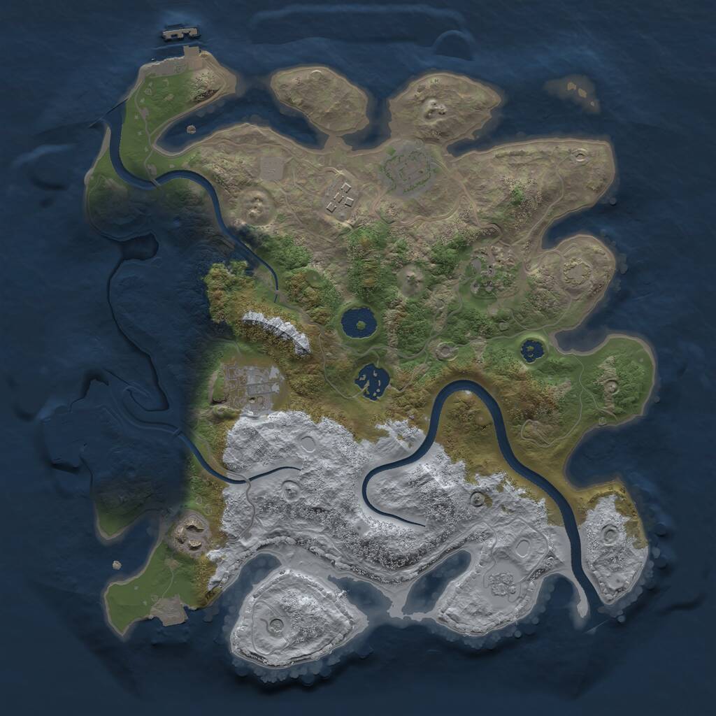 Rust Map: Procedural Map, Size: 3250, Seed: 481990, 12 Monuments
