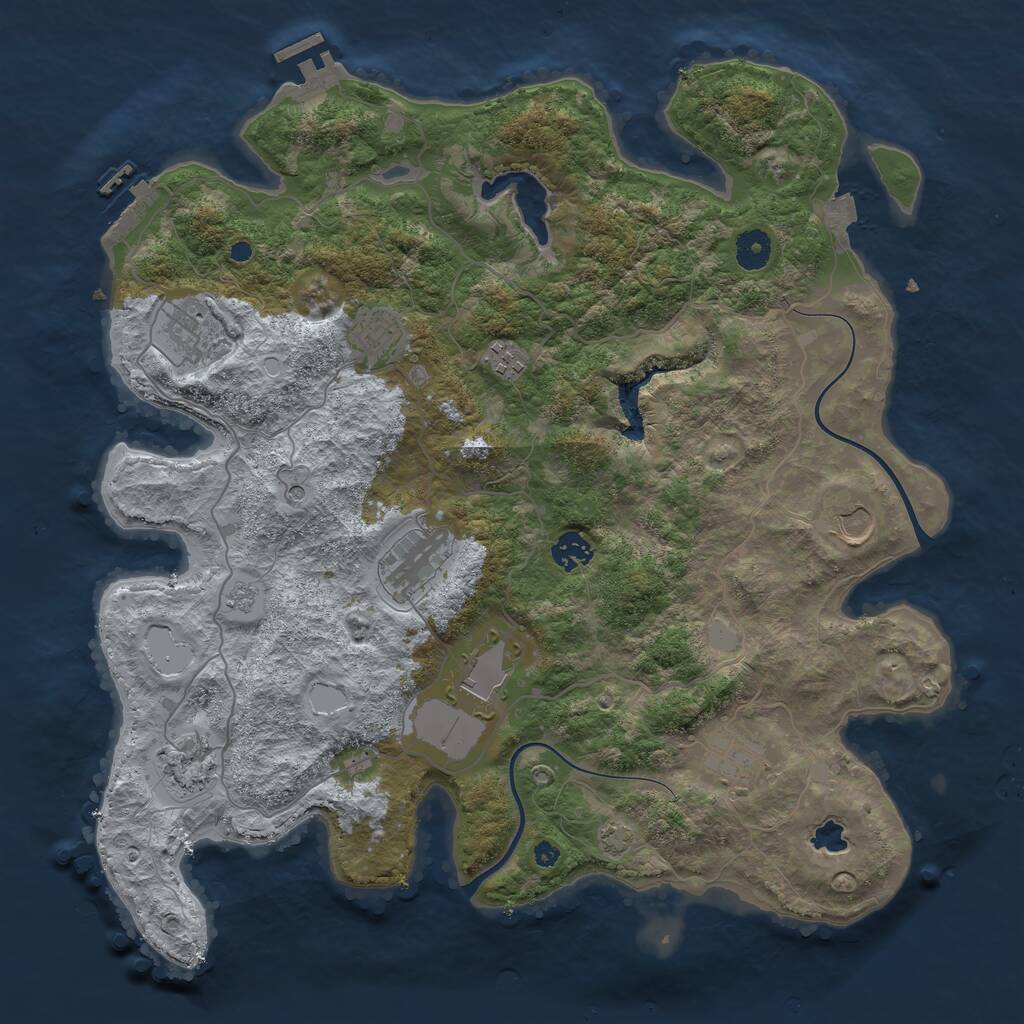 Rust Map: Procedural Map, Size: 4000, Seed: 814265649, 15 Monuments
