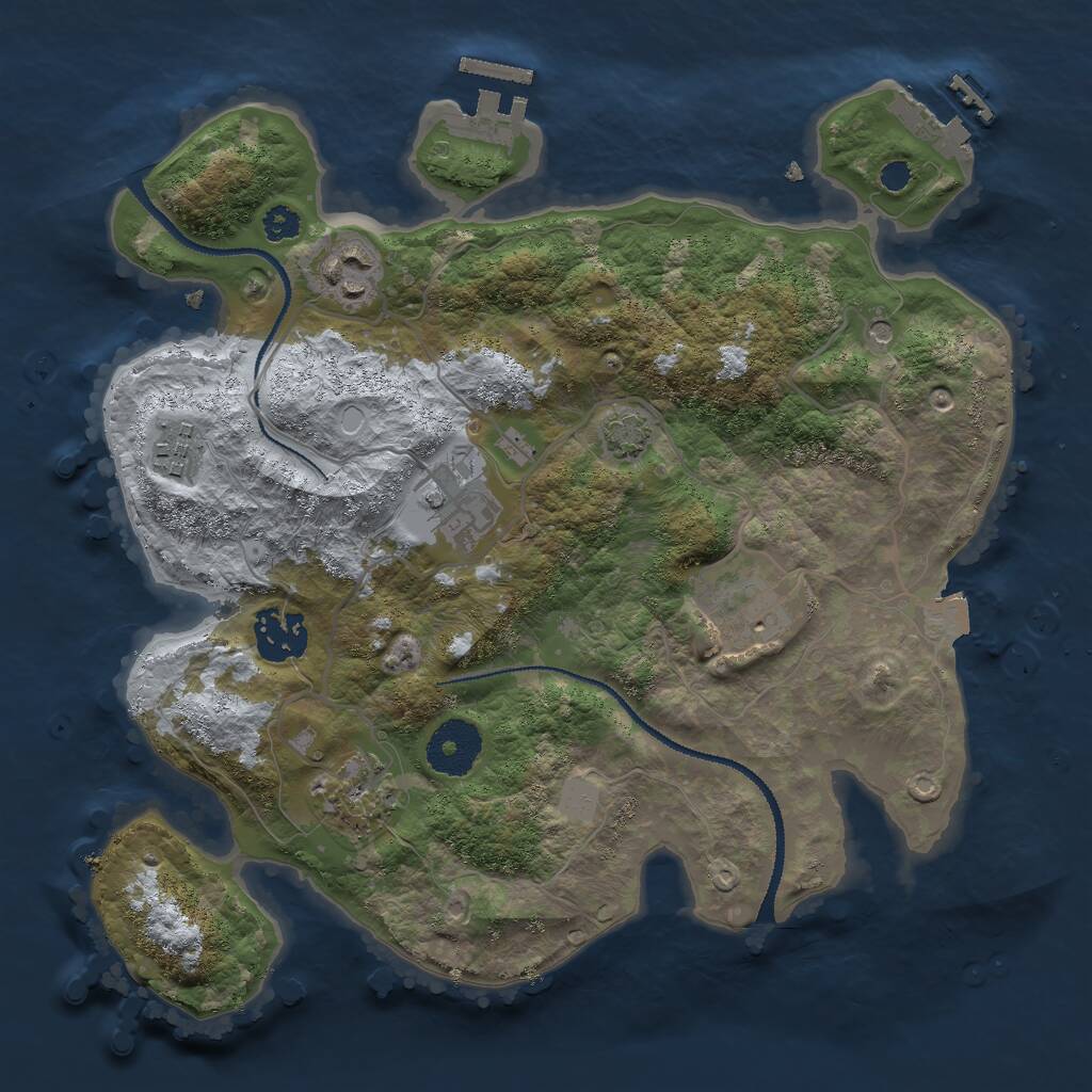 Rust Map: Procedural Map, Size: 3000, Seed: 24979, 11 Monuments