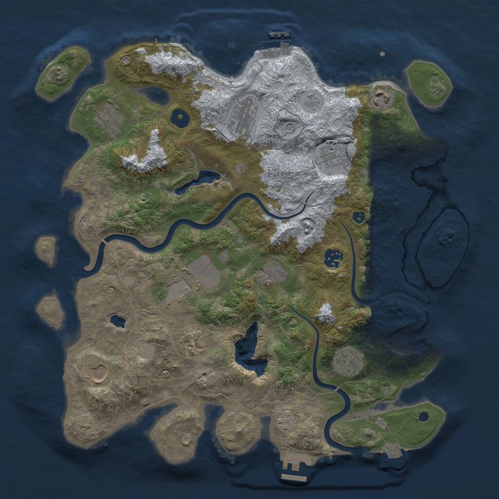 Rust Map: Procedural Map, Size: 4000, Seed: 1635381541, 17 Monuments