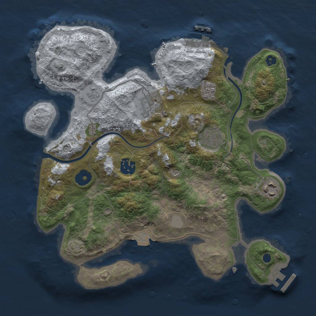 Rust Map: Procedural Map, Size: 3000, Seed: 926393523, 11 Monuments
