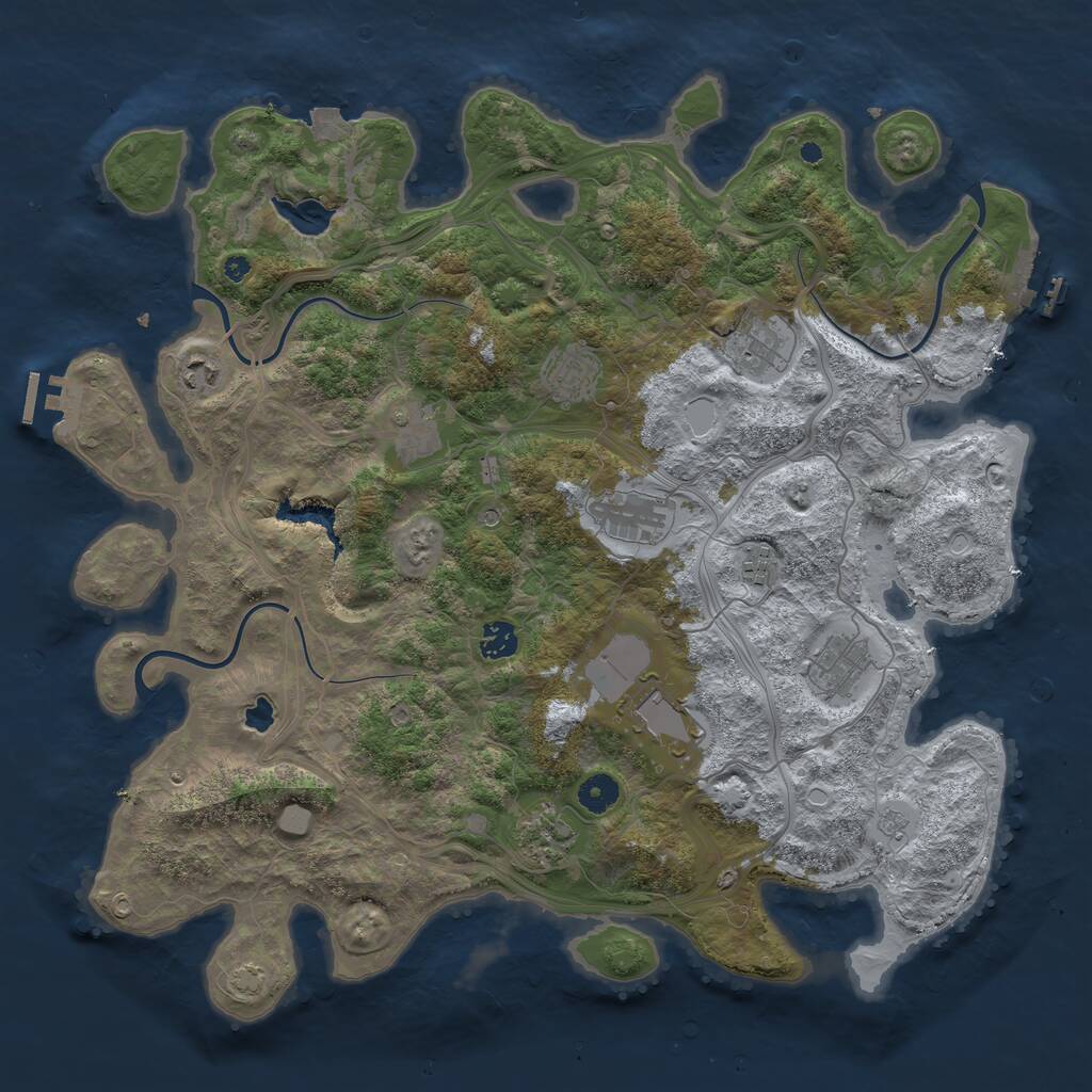 Rust Map: Procedural Map, Size: 4250, Seed: 8787269, 16 Monuments