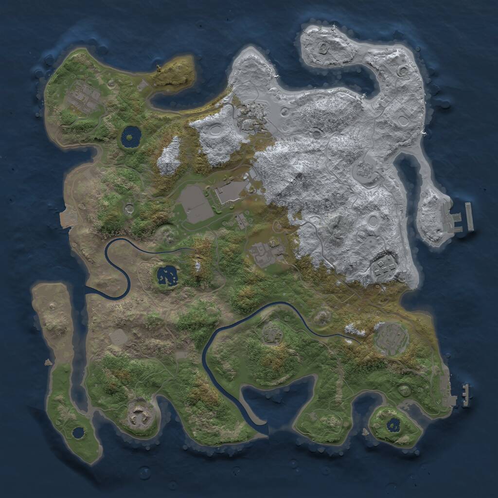 Rust Map: Procedural Map, Size: 3503, Seed: 6666668, 14 Monuments