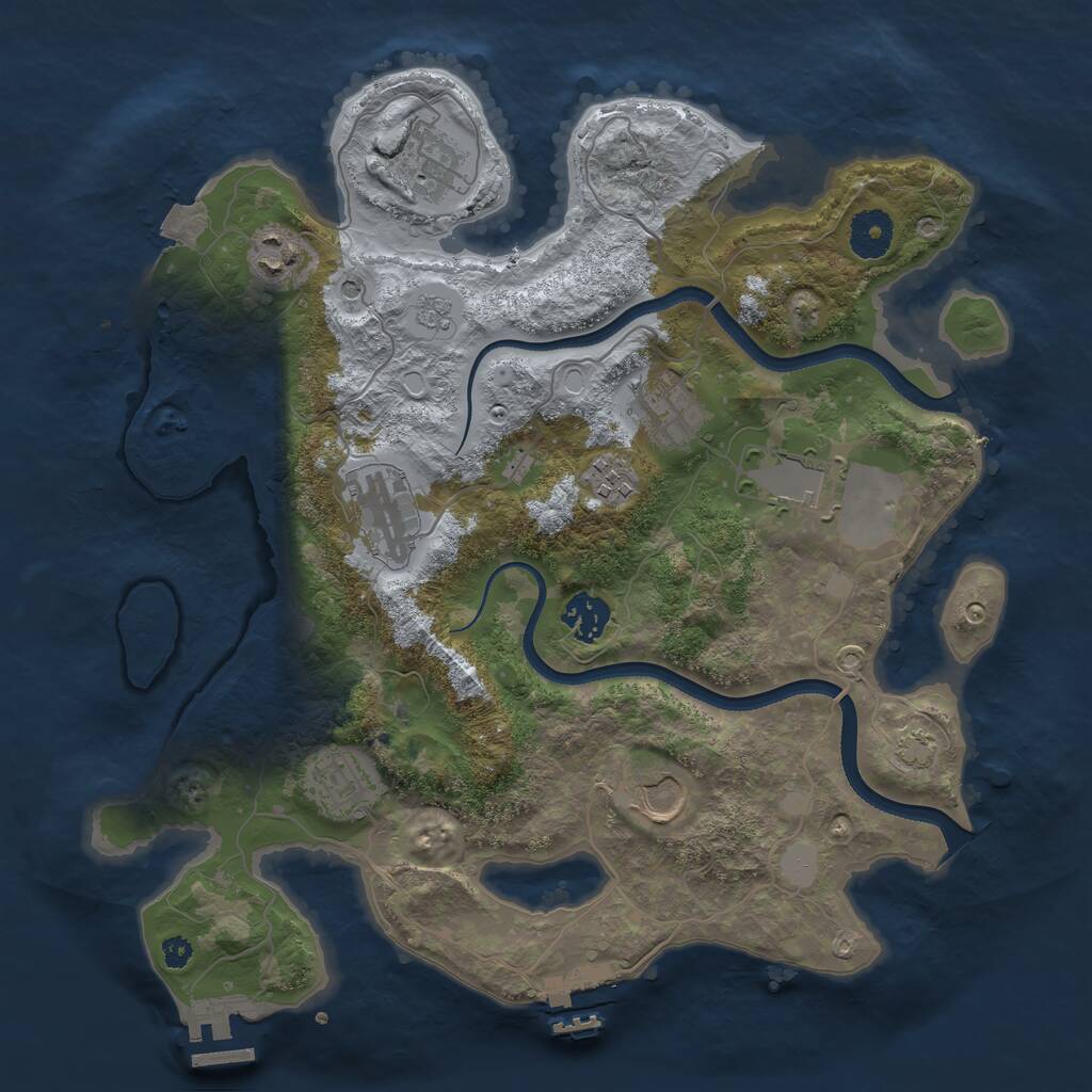 Rust Map: Procedural Map, Size: 3500, Seed: 529918128, 15 Monuments