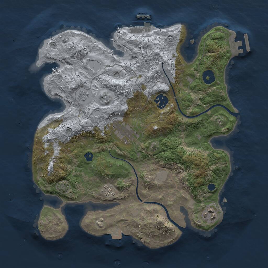 Rust Map: Procedural Map, Size: 3000, Seed: 30006000, 10 Monuments