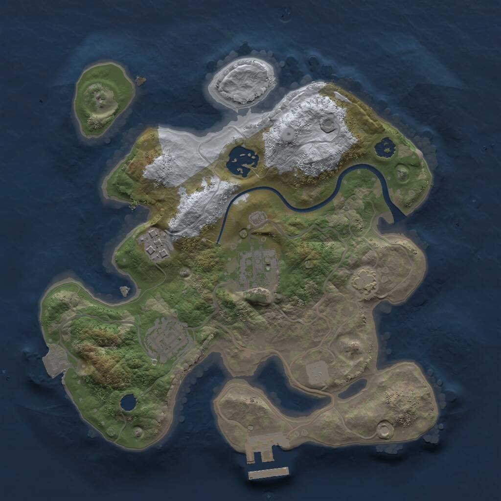 Rust Map: Procedural Map, Size: 2500, Seed: 464971057, 7 Monuments