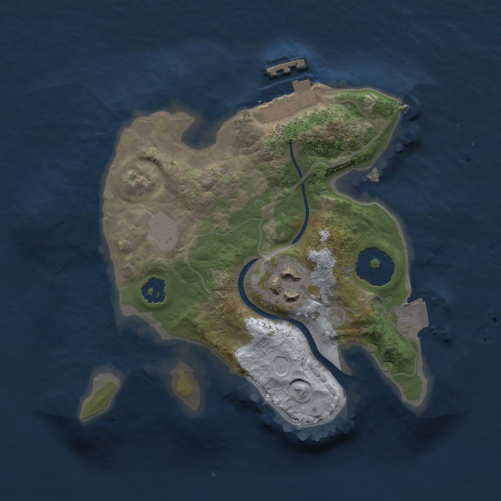 Rust Map: Procedural Map, Size: 2000, Seed: 25396, 3 Monuments