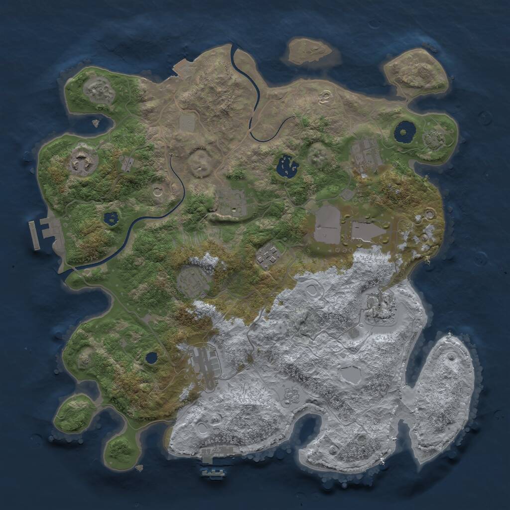 Rust Map: Procedural Map, Size: 3500, Seed: 66811136, 15 Monuments