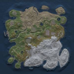 Thumbnail Rust Map: Procedural Map, Size: 3500, Seed: 66811136, 15 Monuments