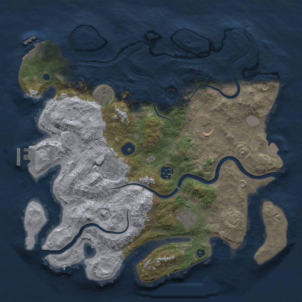 Rust Map: Procedural Map, Size: 3500, Seed: 5342342, 11 Monuments