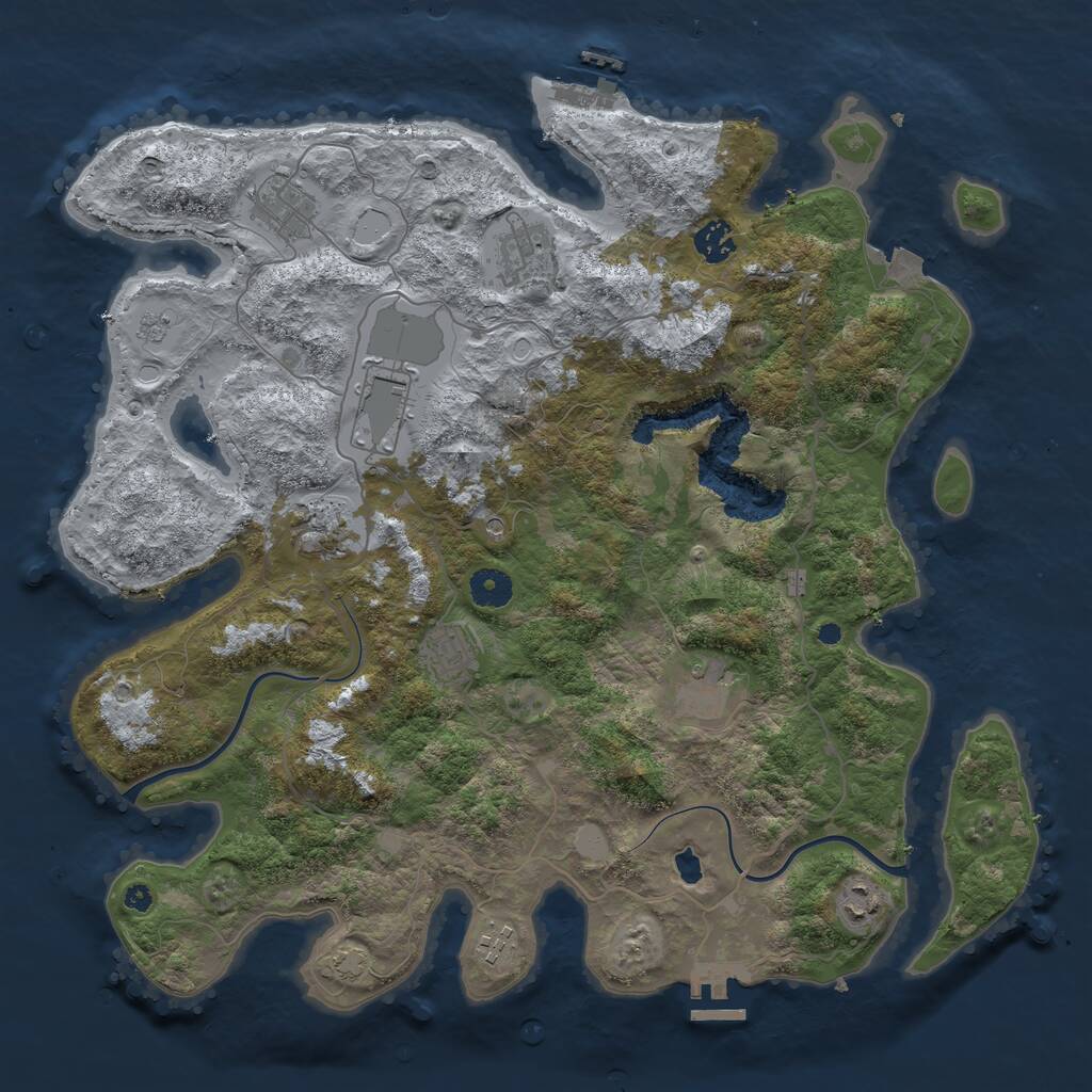 Rust Map: Procedural Map, Size: 4000, Seed: 1491798854, 15 Monuments