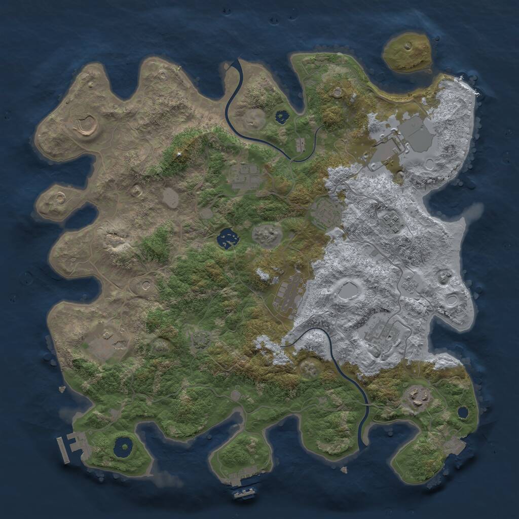 Rust Map: Procedural Map, Size: 3850, Seed: 1899787837, 16 Monuments