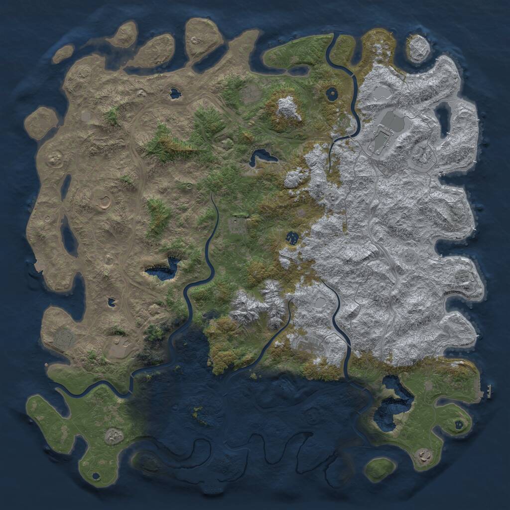 Rust Map: Procedural Map, Size: 6000, Seed: 1008368815, 17 Monuments