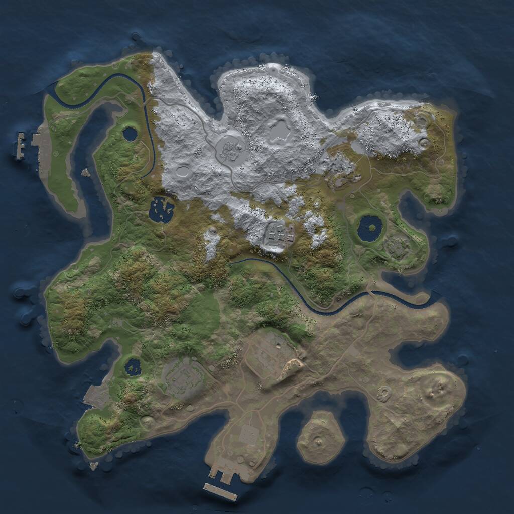Rust Map: Procedural Map, Size: 3000, Seed: 197661743, 10 Monuments