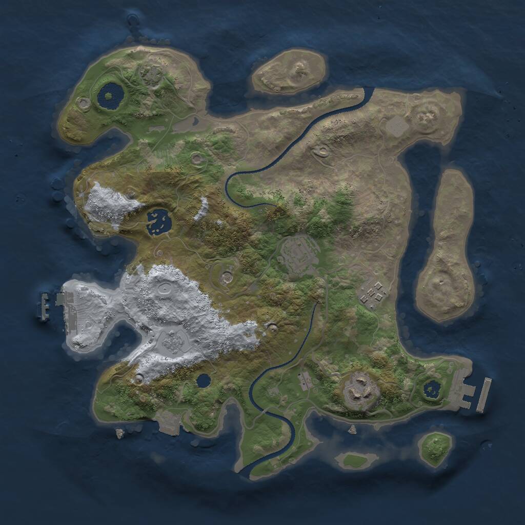 Rust Map: Procedural Map, Size: 3000, Seed: 8741962, 10 Monuments