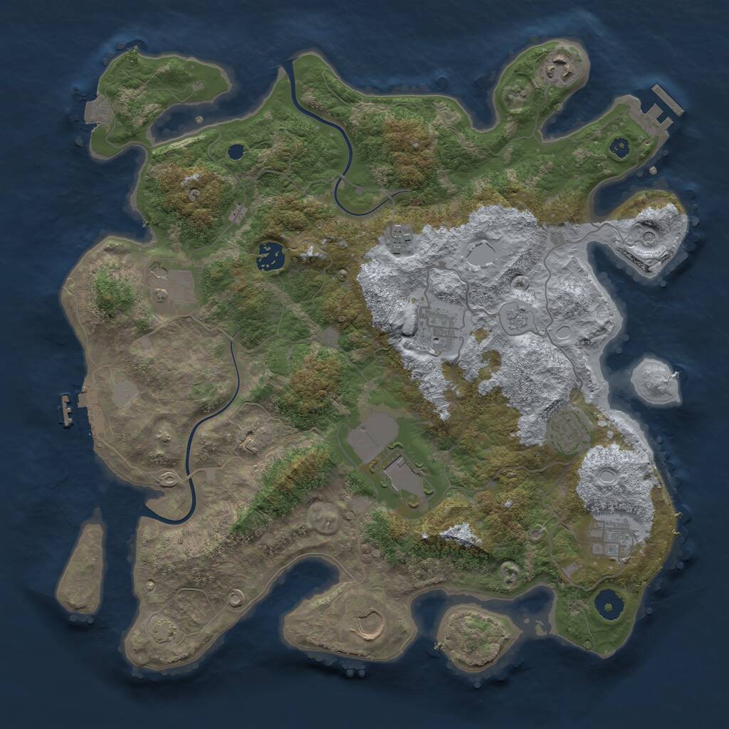 Rust Map: Procedural Map, Size: 3750, Seed: 1982855486, 15 Monuments