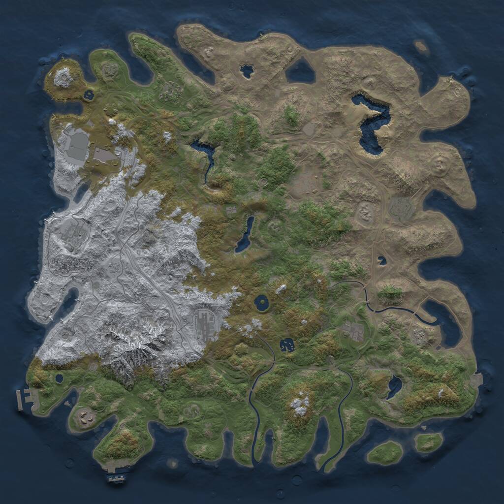 Rust Map: Procedural Map, Size: 5000, Seed: 1505349597, 16 Monuments