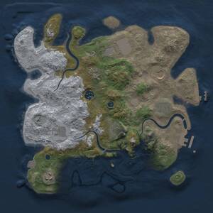Thumbnail Rust Map: Procedural Map, Size: 3500, Seed: 1419801518, 15 Monuments