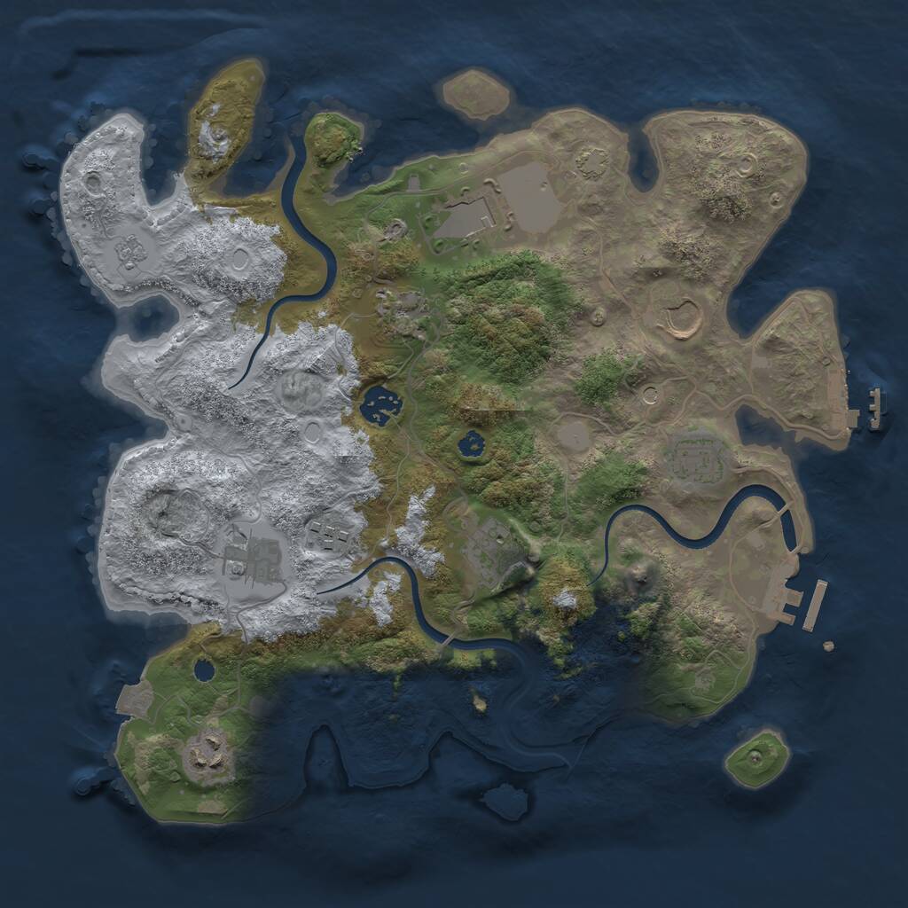 Rust Map: Procedural Map, Size: 3500, Seed: 1419801518, 15 Monuments