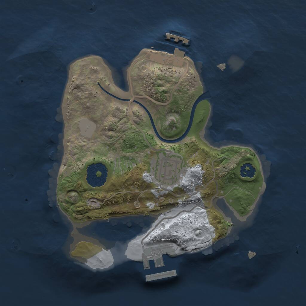 Rust Map: Procedural Map, Size: 2000, Seed: 603096381, 4 Monuments