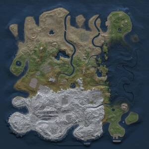 Thumbnail Rust Map: Procedural Map, Size: 4000, Seed: 588715106, 16 Monuments