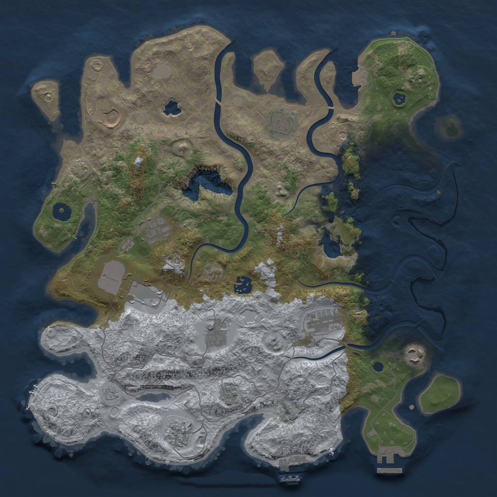 Rust Map: Procedural Map, Size: 4000, Seed: 588715106, 16 Monuments