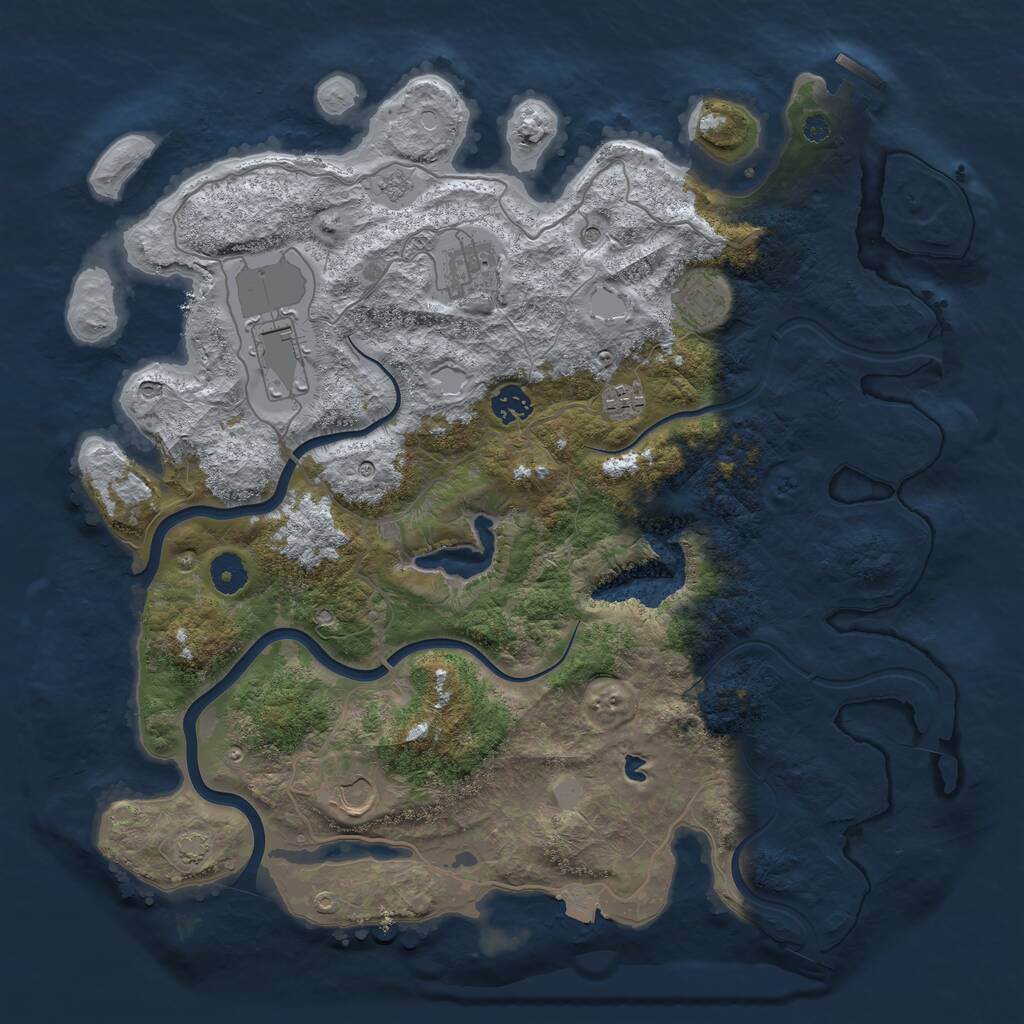 Rust Map: Procedural Map, Size: 4000, Seed: 6392, 11 Monuments