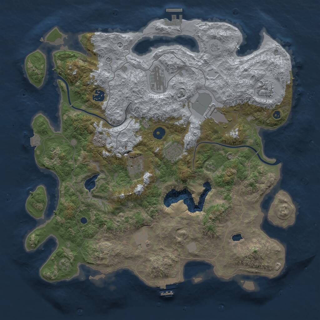 Rust Map: Procedural Map, Size: 4000, Seed: 1495195082, 14 Monuments