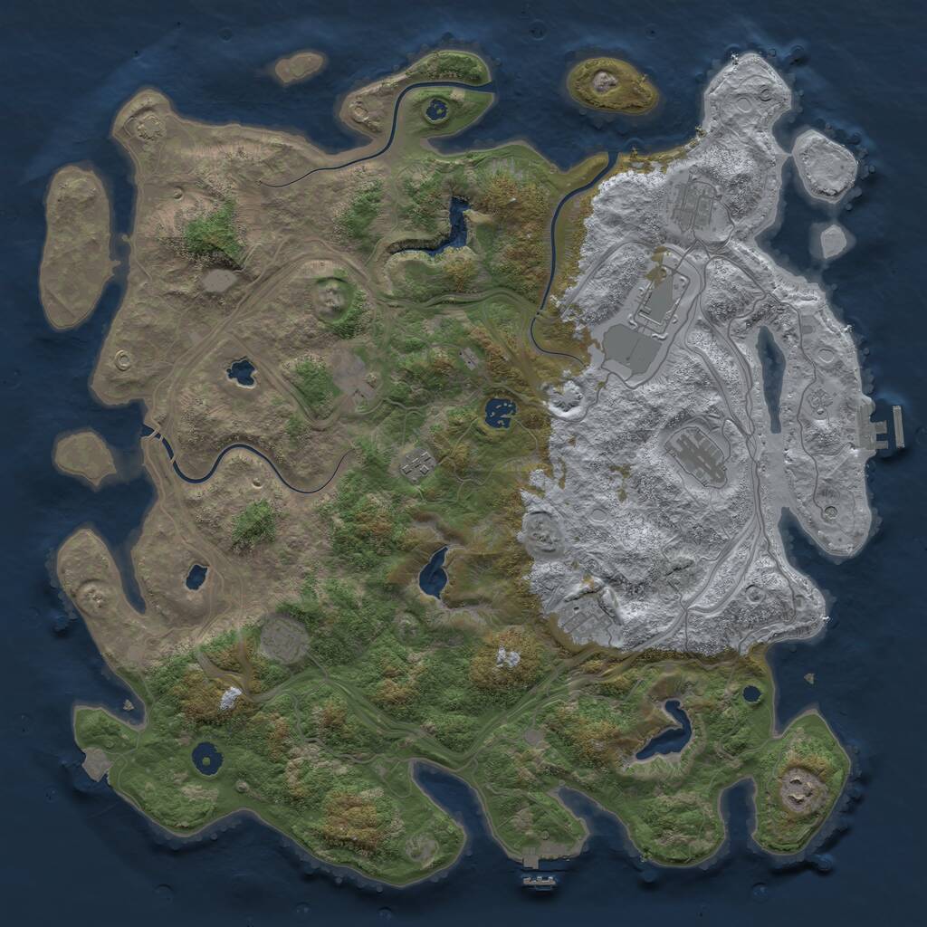 Rust Map: Procedural Map, Size: 4500, Seed: 1003917473, 15 Monuments