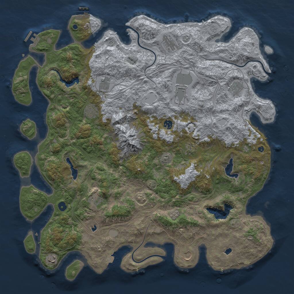 Rust Map: Procedural Map, Size: 5000, Seed: 1792417887, 17 Monuments