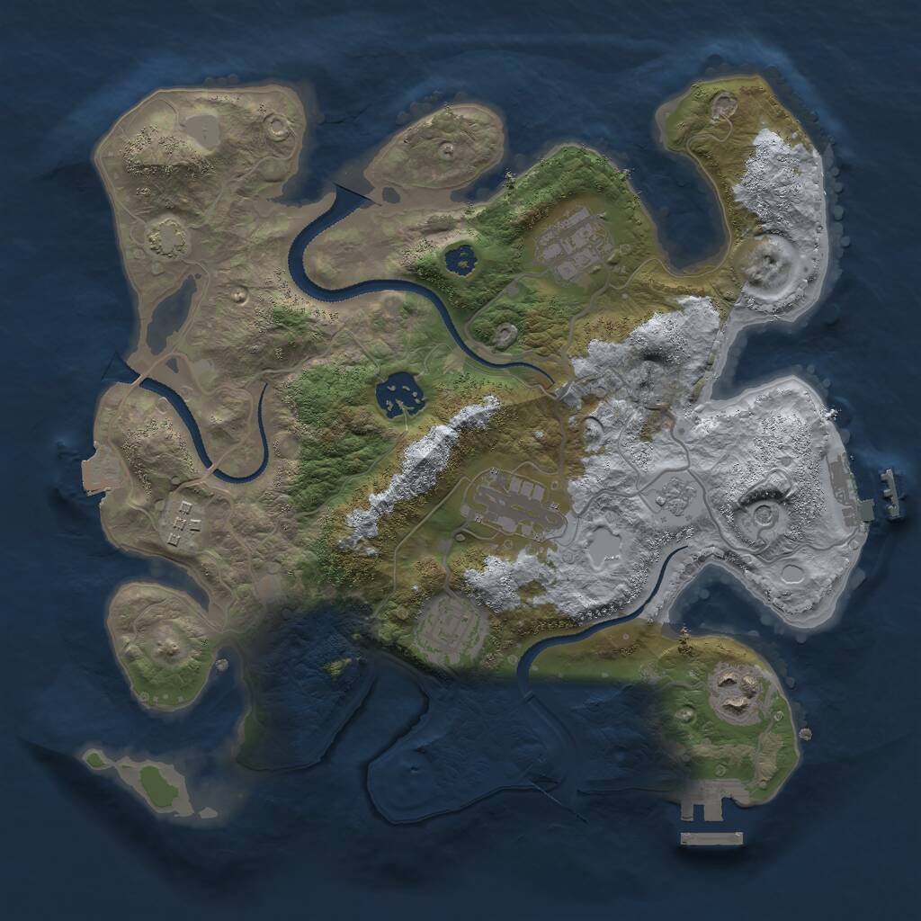 Rust Map: Procedural Map, Size: 3000, Seed: 510490638, 12 Monuments